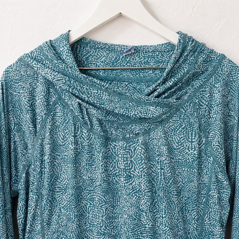 RipSkirt Hawaii Teal Abstract Runaround UPF 50 Hooded Cover-Up Tunic M - Picture 2 of 10